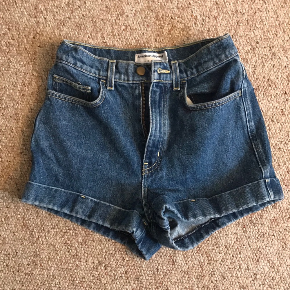 American Apparel High-Waisted Denim Shorts